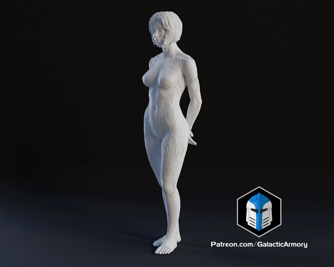 Cortana Figurine - Pose 2 - 3D Print Files