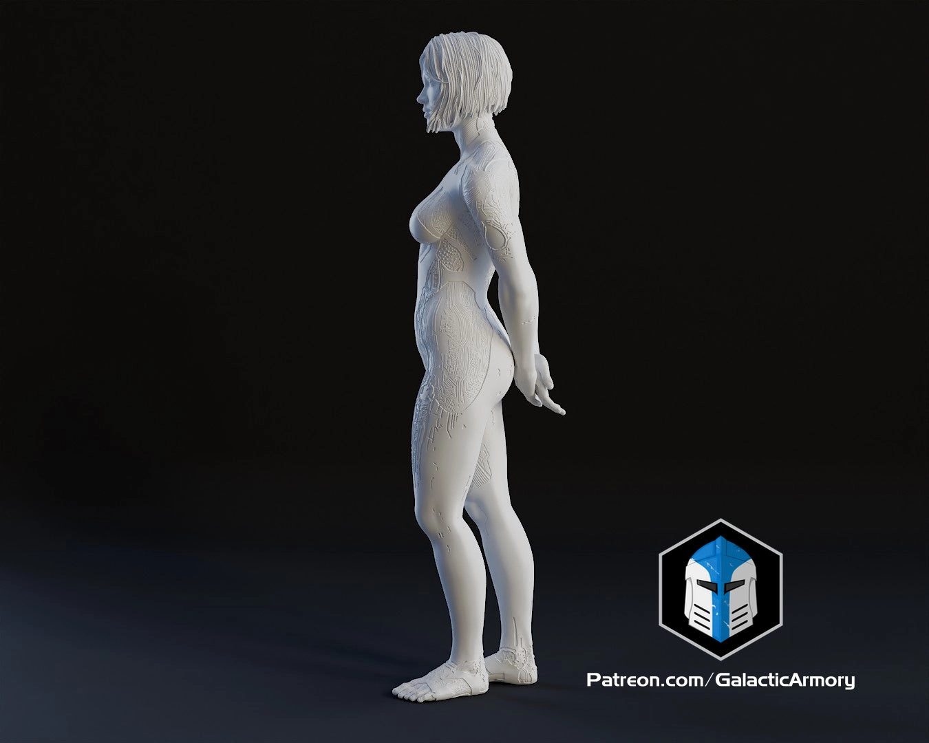 Cortana Figurine - Pose 2 - 3D Print Files