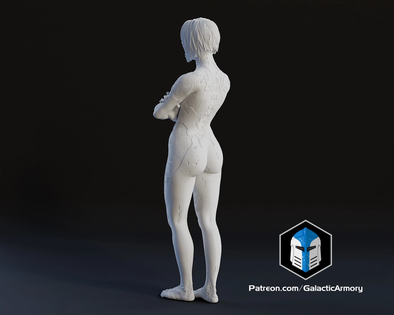 Cortana Figurine - Pose 3 - 3D Print Files