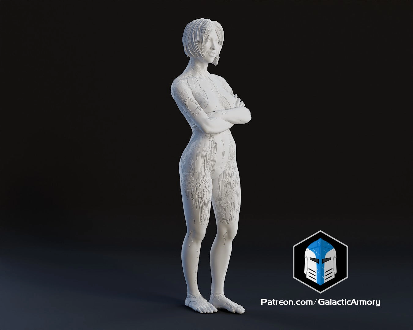 Cortana Figurine - Pose 3 - 3D Print Files