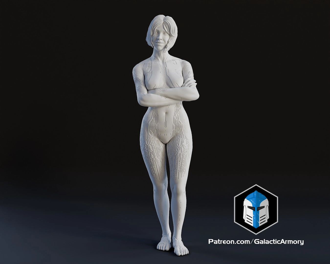 Cortana Figurine - Pose 3 - 3D Print Files