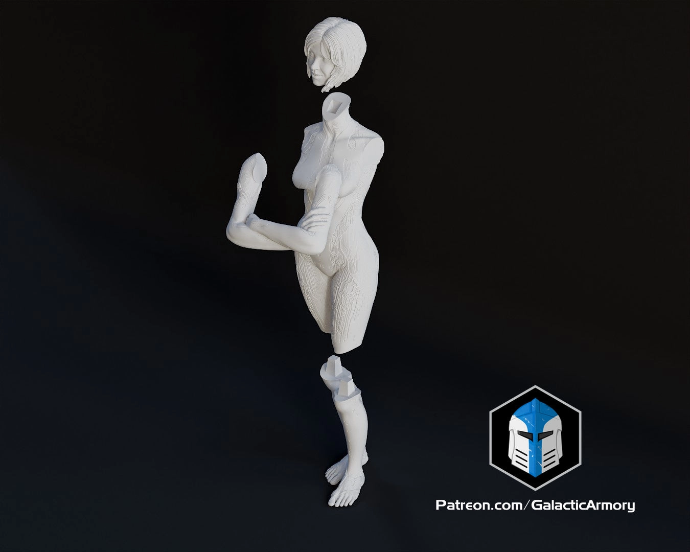 Cortana Figurine - Pose 3 - 3D Print Files