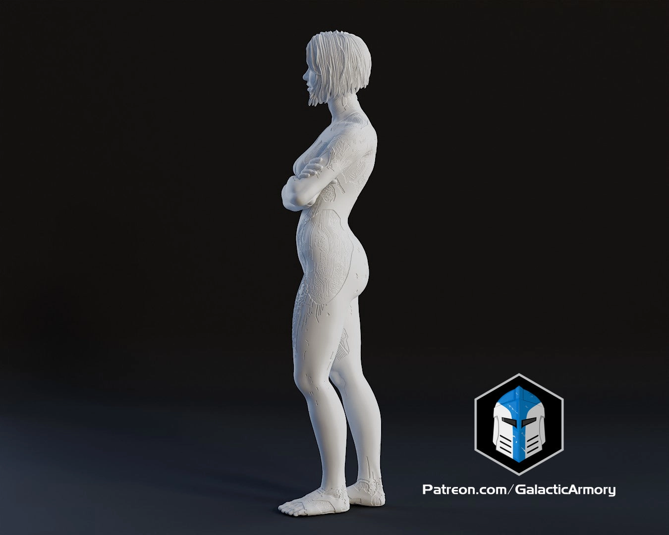 Cortana Figurine - Pose 3 - 3D Print Files