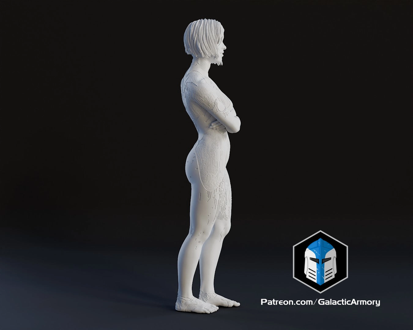 Cortana Figurine - Pose 3 - 3D Print Files