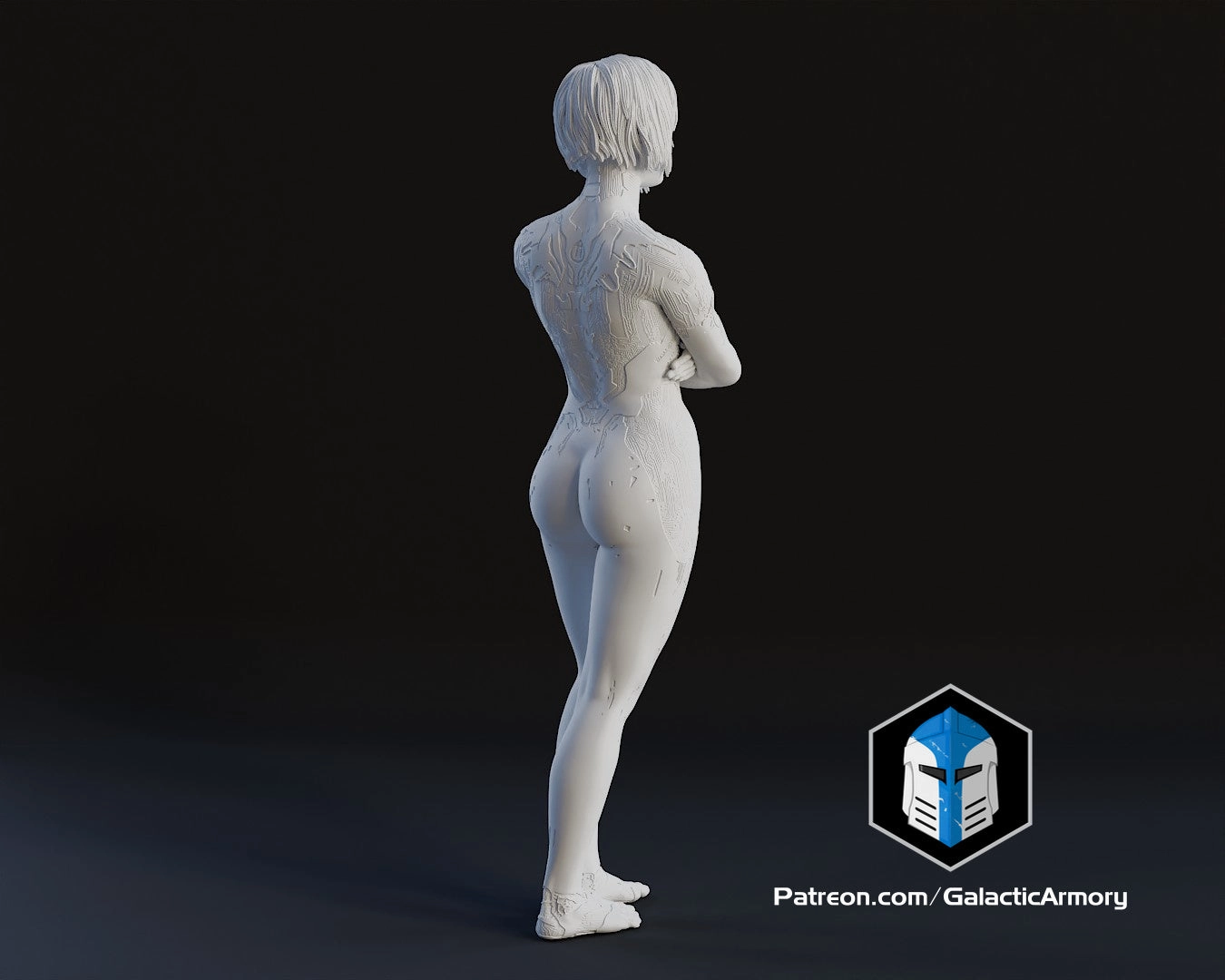 Cortana Figurine - Pose 3 - 3D Print Files