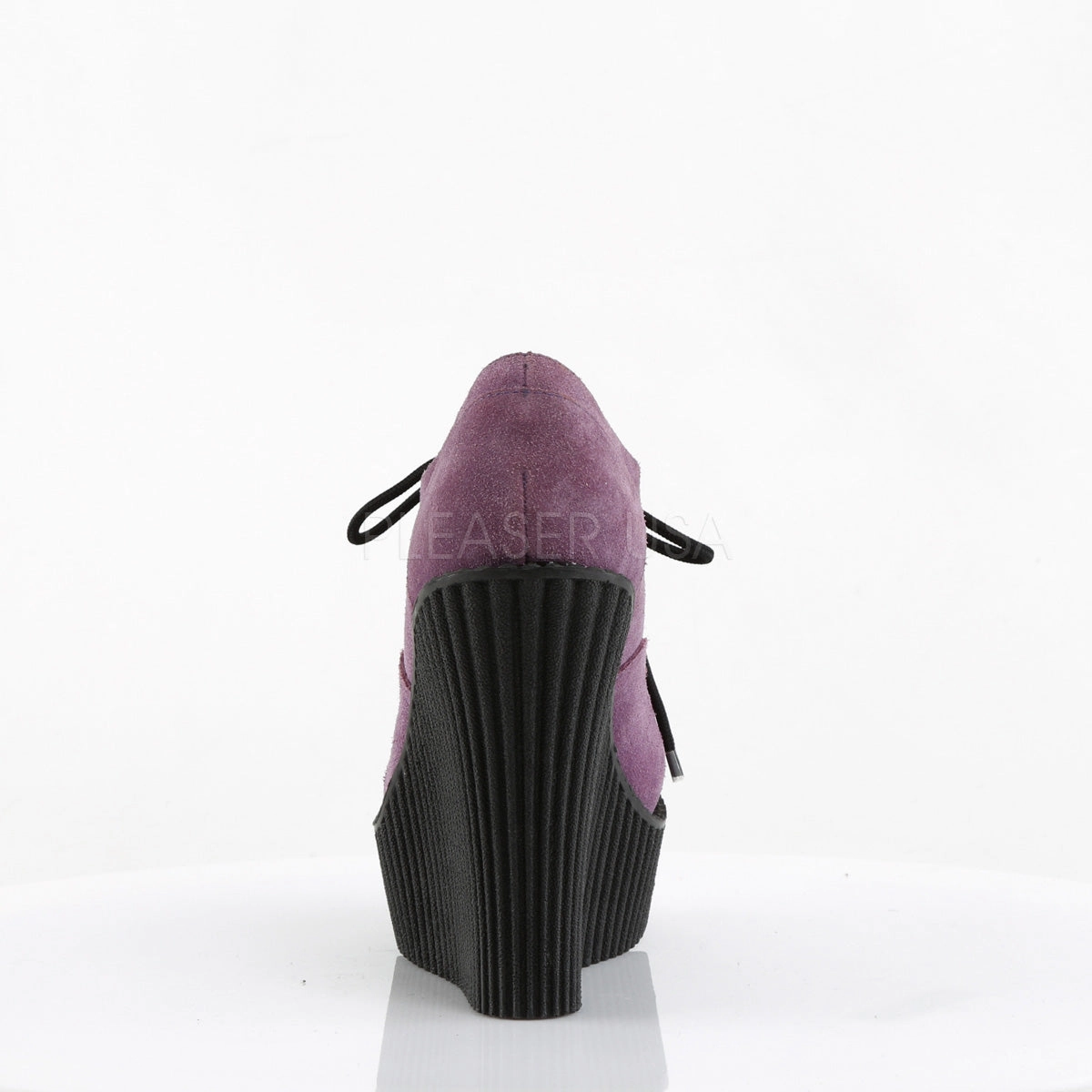 CREEPER-304  Purple Vegan Suede-Leopard Printed Pony Hair