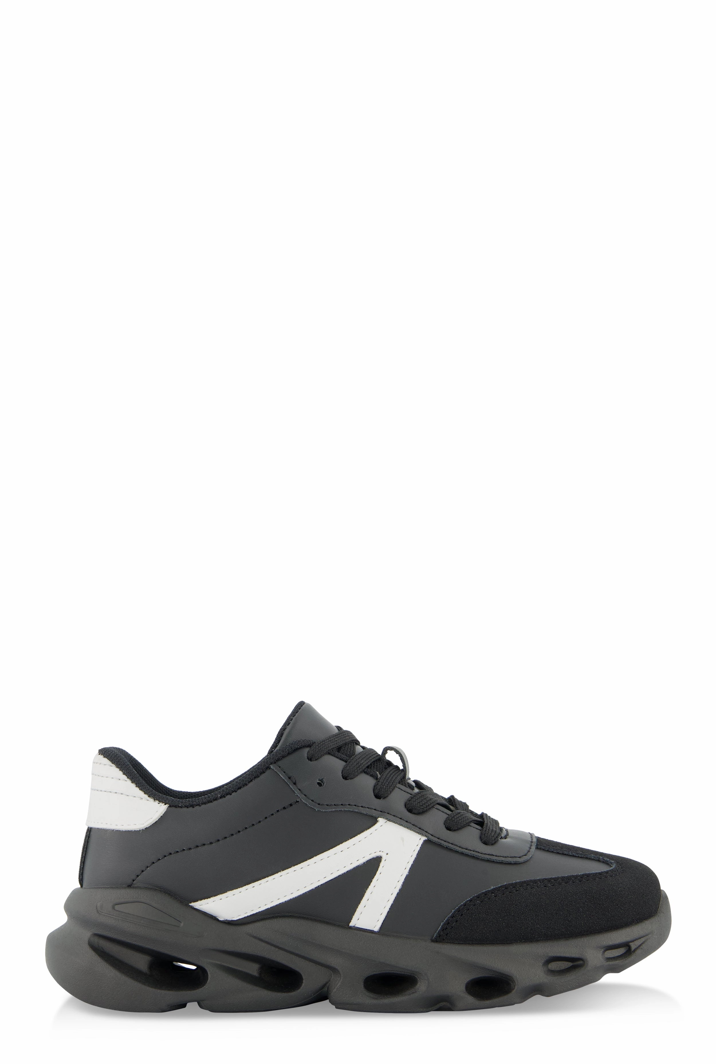 Cut Out Sole Lace Up Sneakers