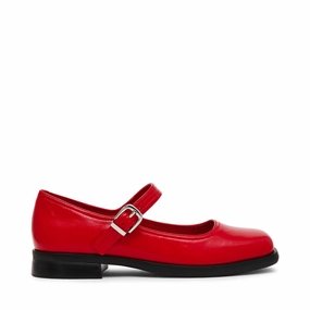 Delancy Flat Shoe RED LEATHER