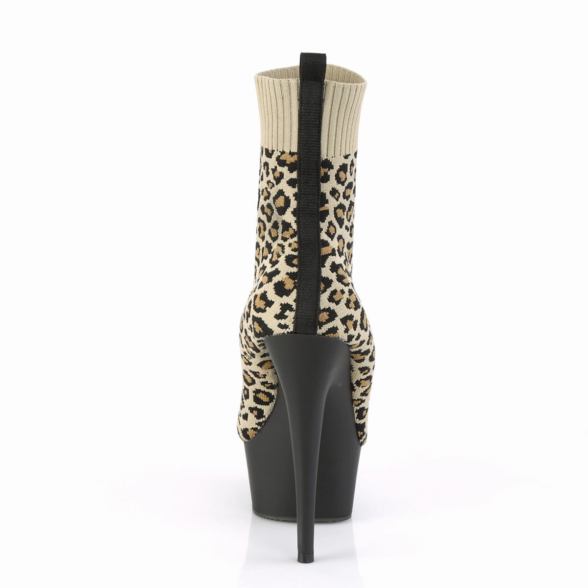 DELIGHT-1002LP  Tan Str. Leopard Print Fabric/Black Matte