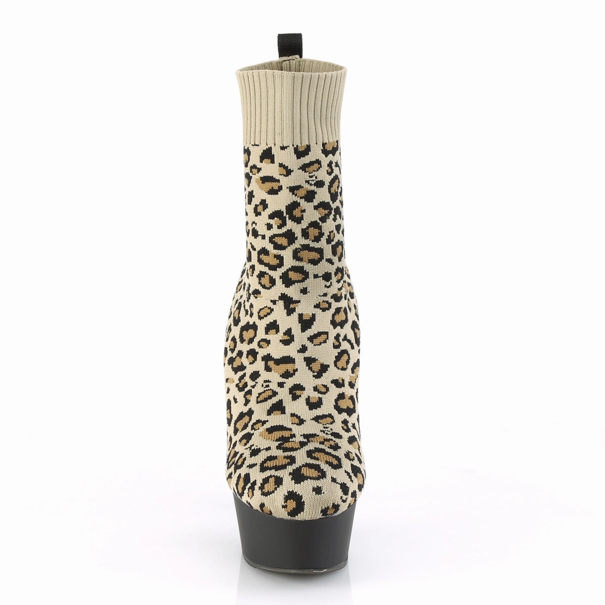 DELIGHT-1002LP  Tan Str. Leopard Print Fabric/Black Matte