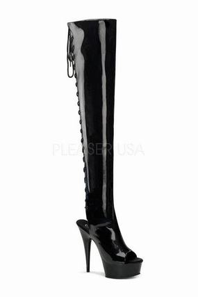 DELIGHT-3017 Platform Boot  | Black Patent
