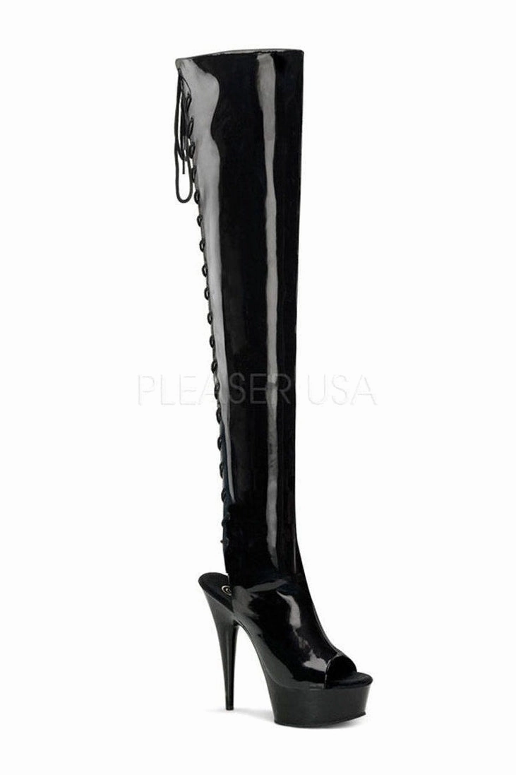 DELIGHT-3017 Platform Boot  | Black Patent