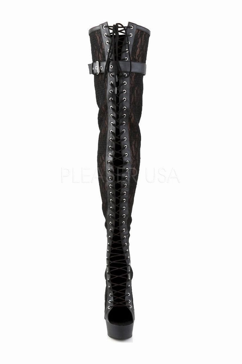 DELIGHT-3025ML Platform Boot  | Black Mesh