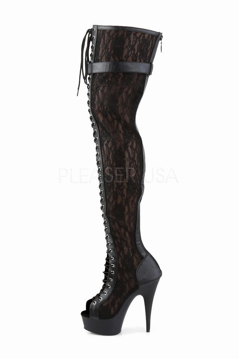 DELIGHT-3025ML Platform Boot  | Black Mesh