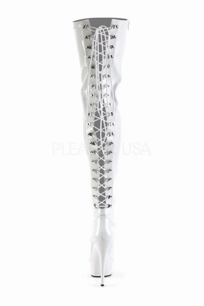 DELIGHT-3063 Platform Boot  | White Patent
