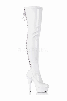 DELIGHT-3063 Platform Boot  | White Patent