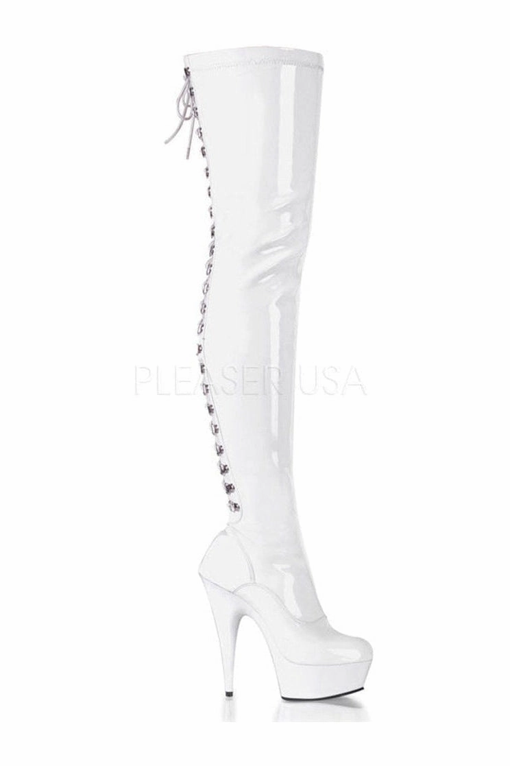 DELIGHT-3063 Platform Boot  | White Patent