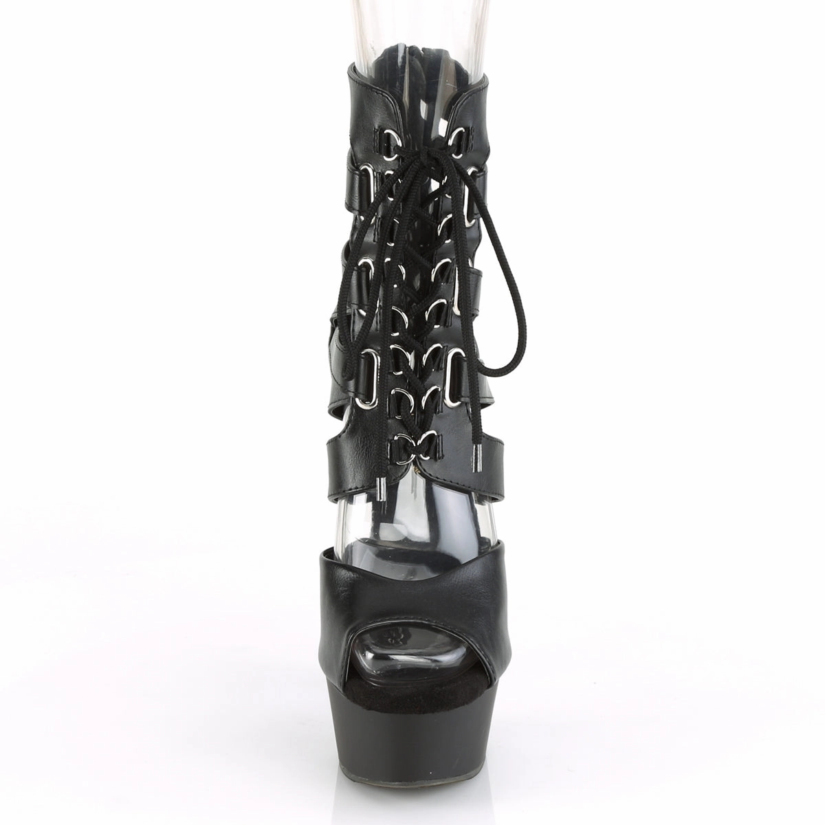 DELIGHT-600-31  Black Faux Leather/Black Matte
