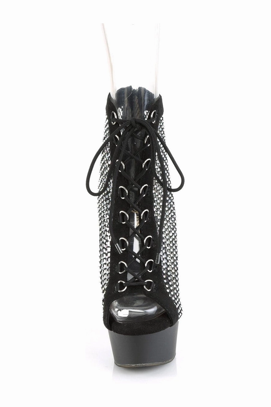 DELIGHT-600-33RM Ankle Boot | Black Faux Suede
