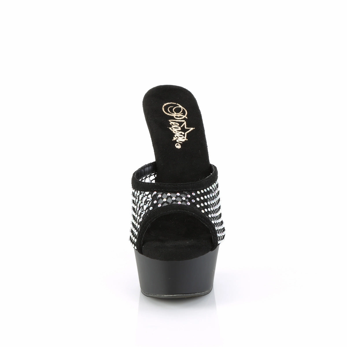 DELIGHT-601-6RM  Black Faux Suede-RS Mesh/Black Matte