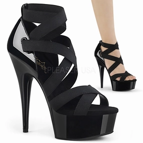 DELIGHT-657  Black Elastic Band-Patent/Black