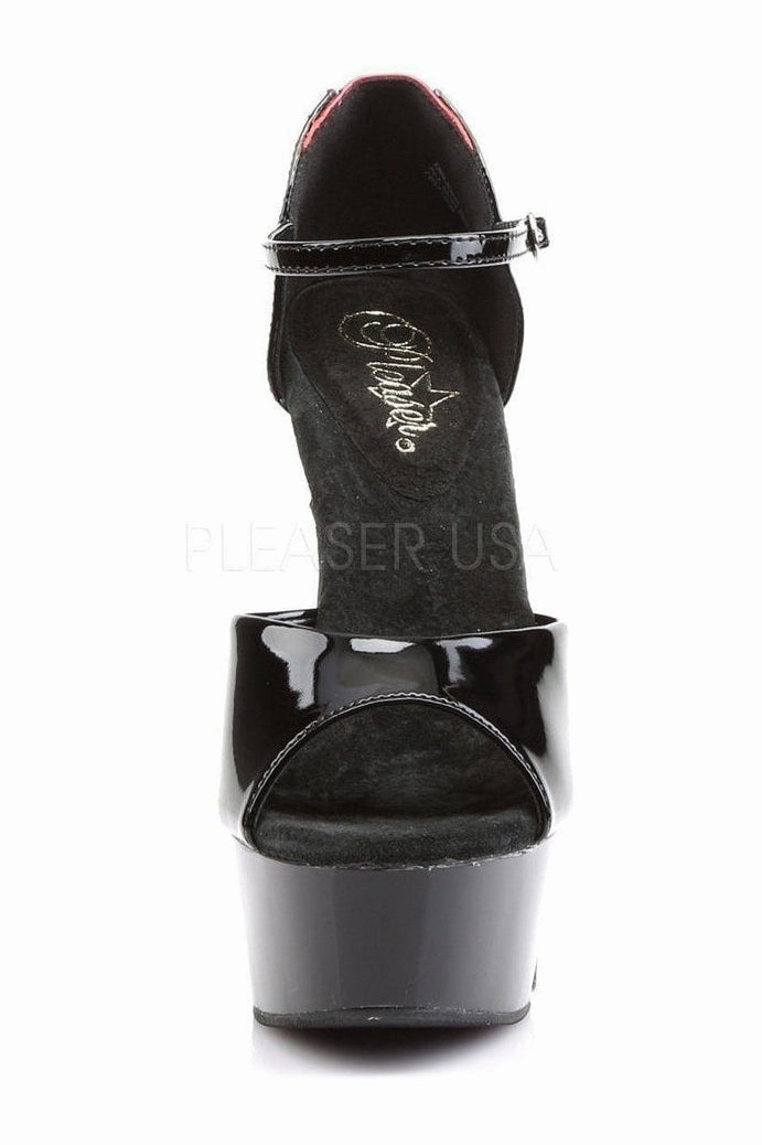 DELIGHT-660FH Platform Sandal  | Black Patent