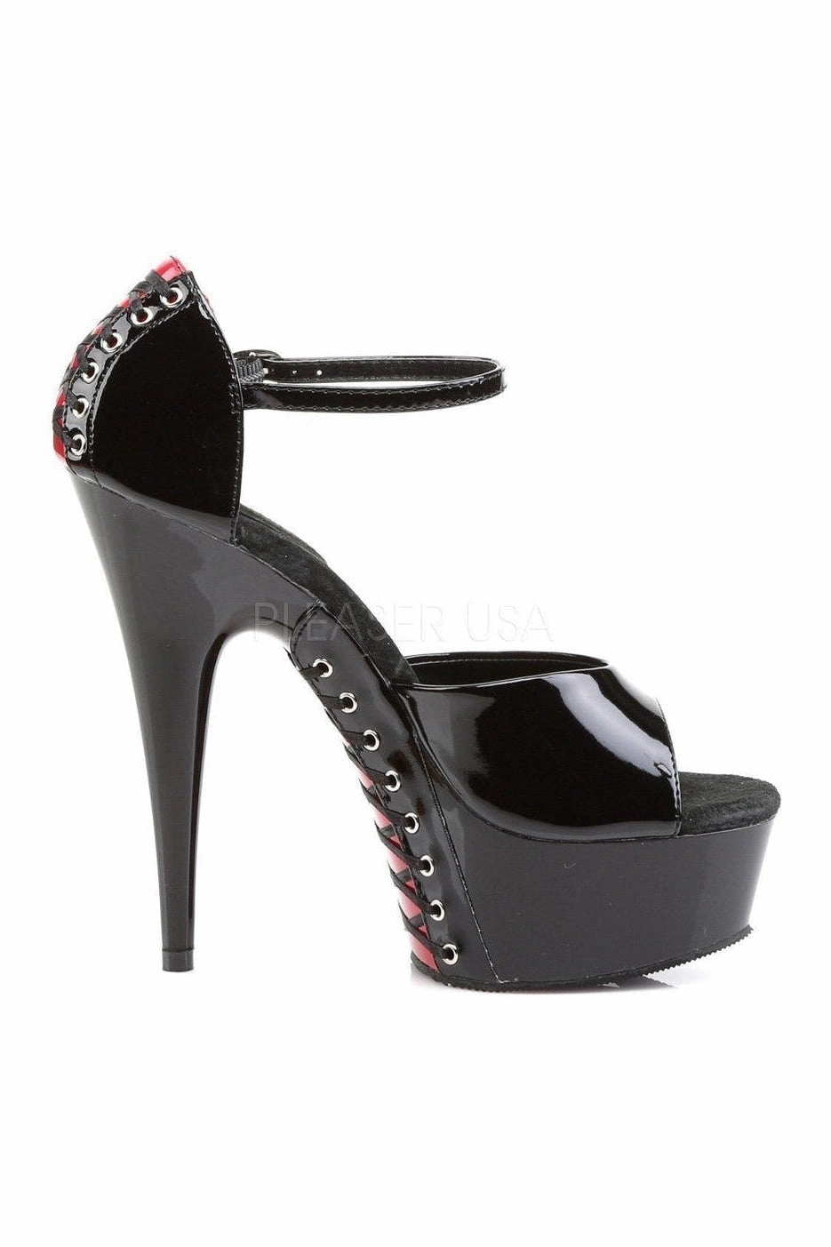 DELIGHT-660FH Platform Sandal  | Black Patent