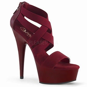 DELIGHT-669  Burgundy Elastic Band-Faux Leather