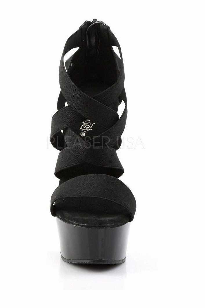 DELIGHT-669 Platform Sandal  | Black elastic