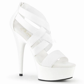 DELIGHT-669  White Elastic Band-Faux Leather/White