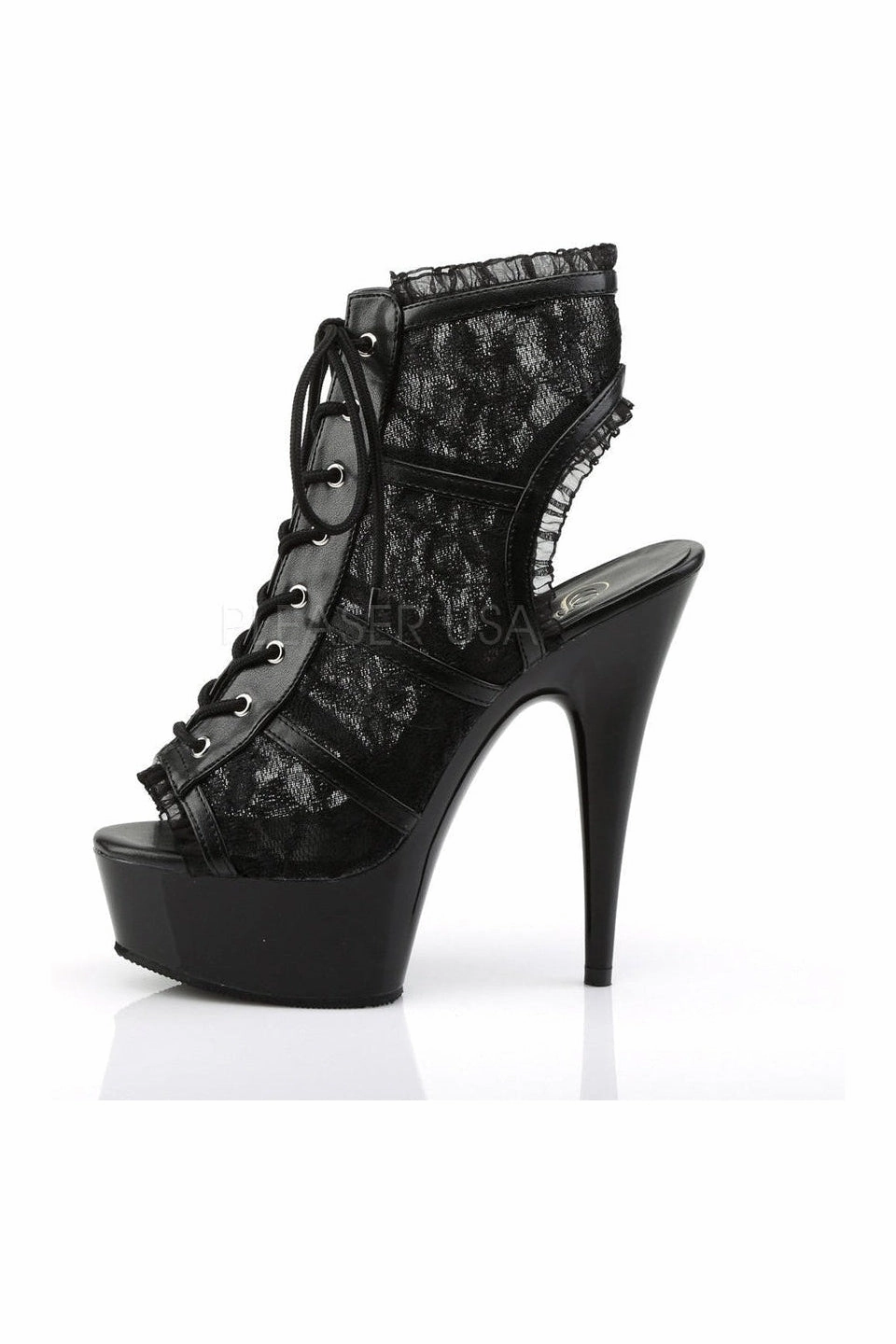 DELIGHT-696LC Platform Boot  | Black Fabric