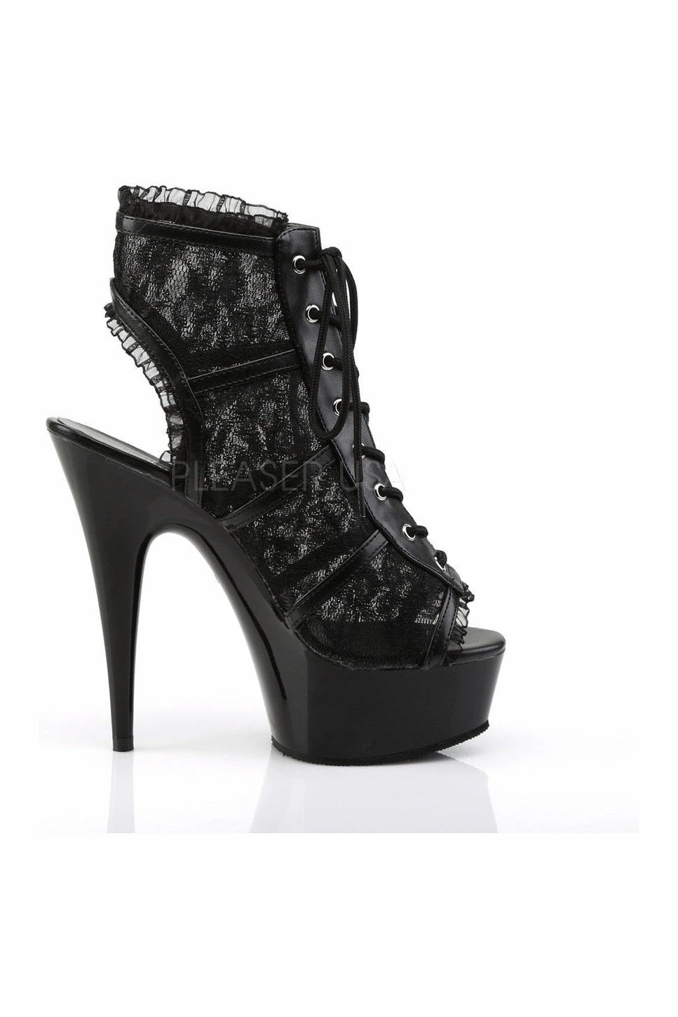 DELIGHT-696LC Platform Boot  | Black Fabric