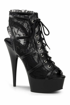 DELIGHT-696LC Platform Boot  | Black Fabric