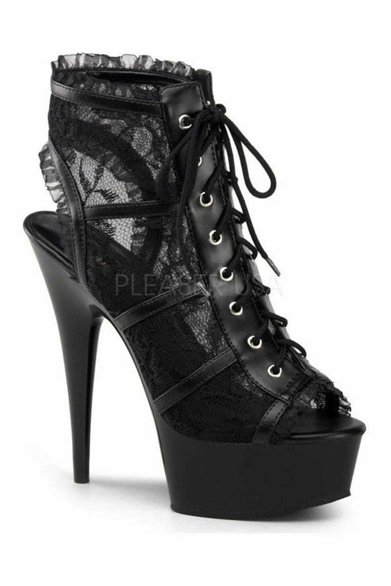 DELIGHT-696LC Platform Boot  | Black Fabric