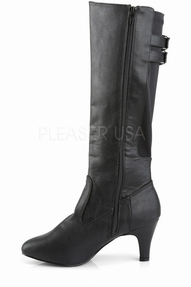 DIVINE-2018 Knee Boot | Black Faux Leather