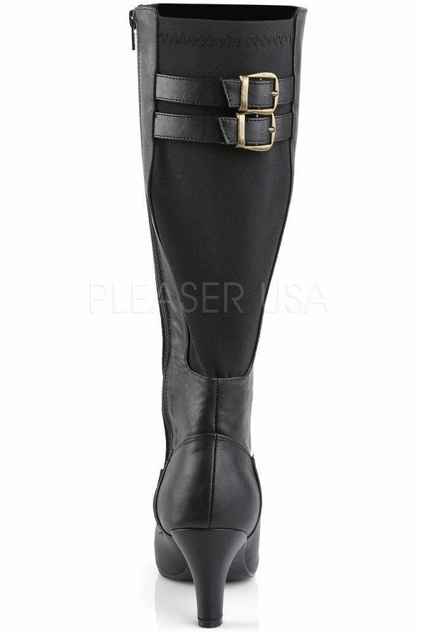 DIVINE-2018 Knee Boot | Black Faux Leather