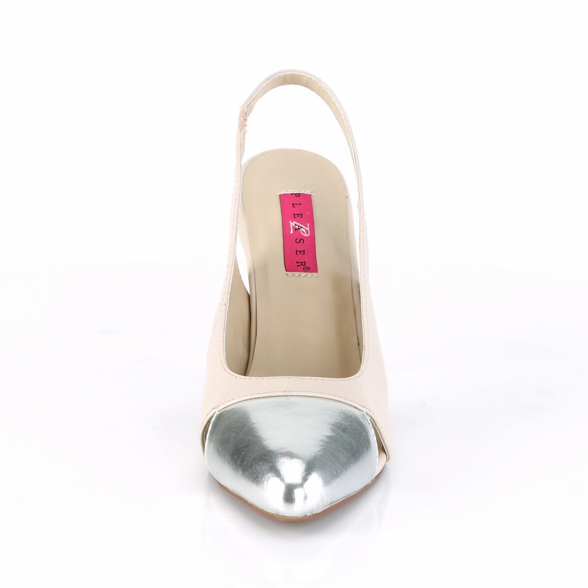 DREAM-405  Beige Faux Leather-Silver Metallic Pu
