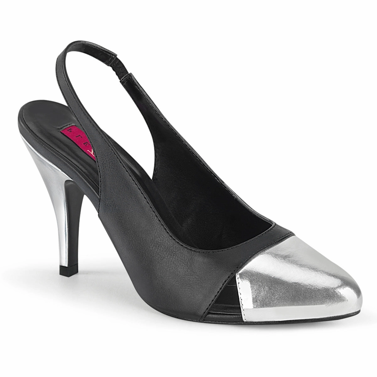 DREAM-405  Black Faux Leather-Silver Metallic Pu