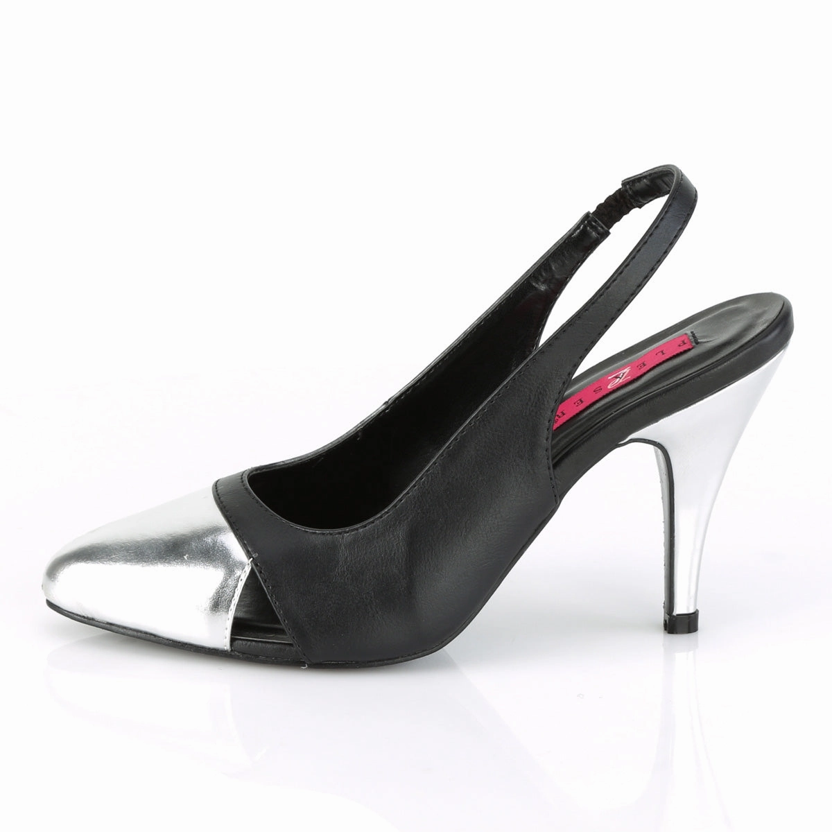 DREAM-405  Black Faux Leather-Silver Metallic Pu