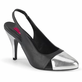 DREAM-405  Black Faux Leather-Silver Metallic Pu