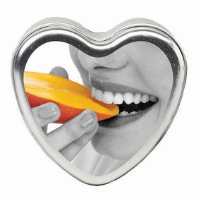 Earthly Body Hemp Seed Edible Heart Massage Candle Peach 113g