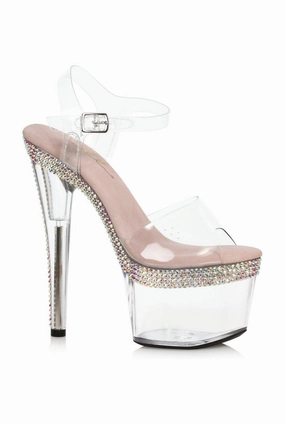 Ellie Shoes 709-HATTIE Pointed Stiletto Sandal W/Rhinestones On Platform