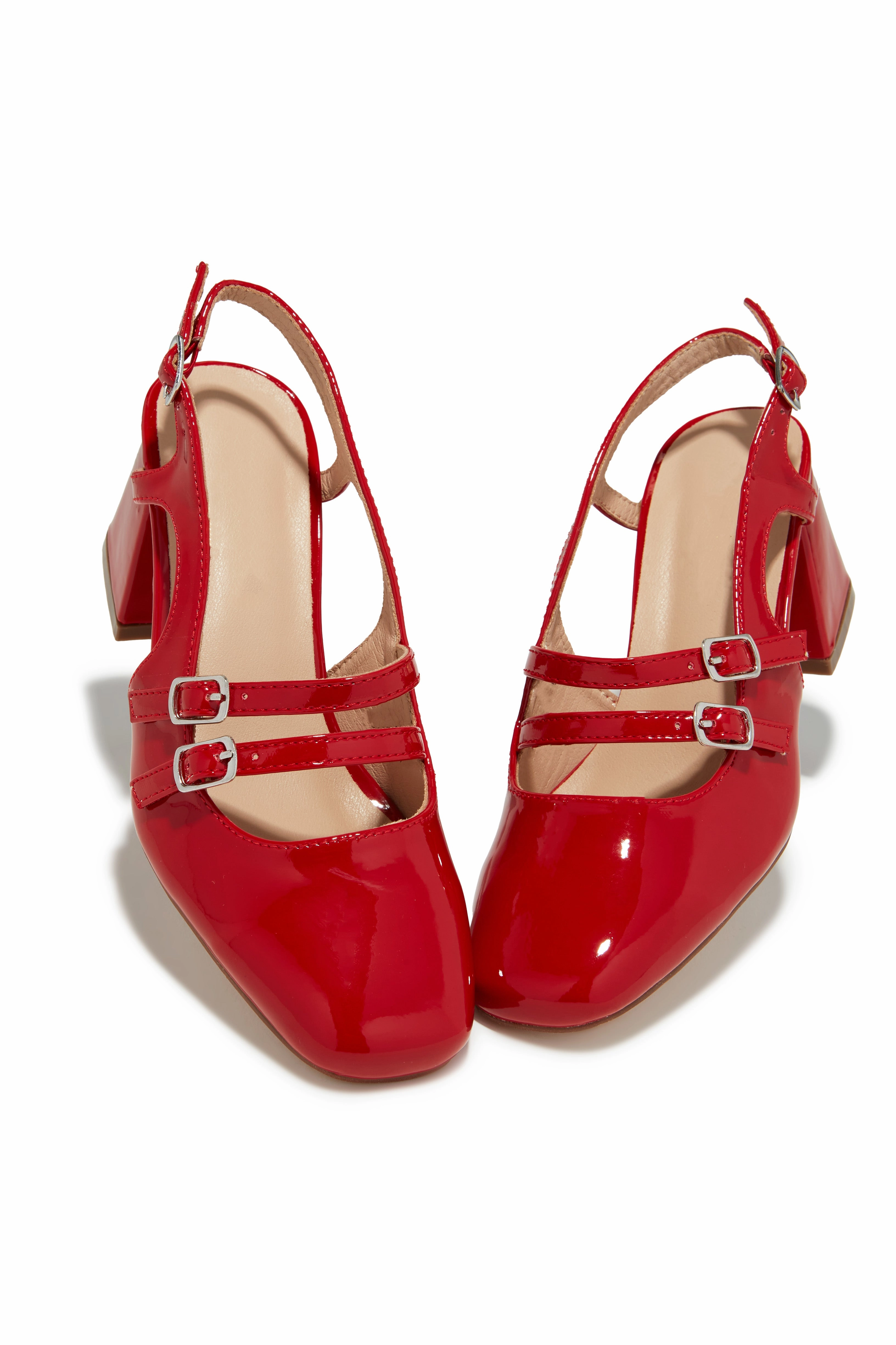 Elly Block Mid Heels - Red