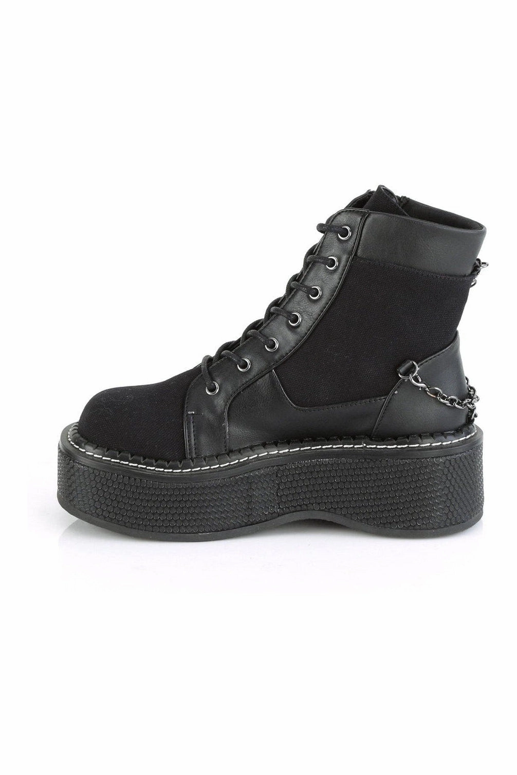 EMILY-114 Ankle Boot | Black Faux Leather