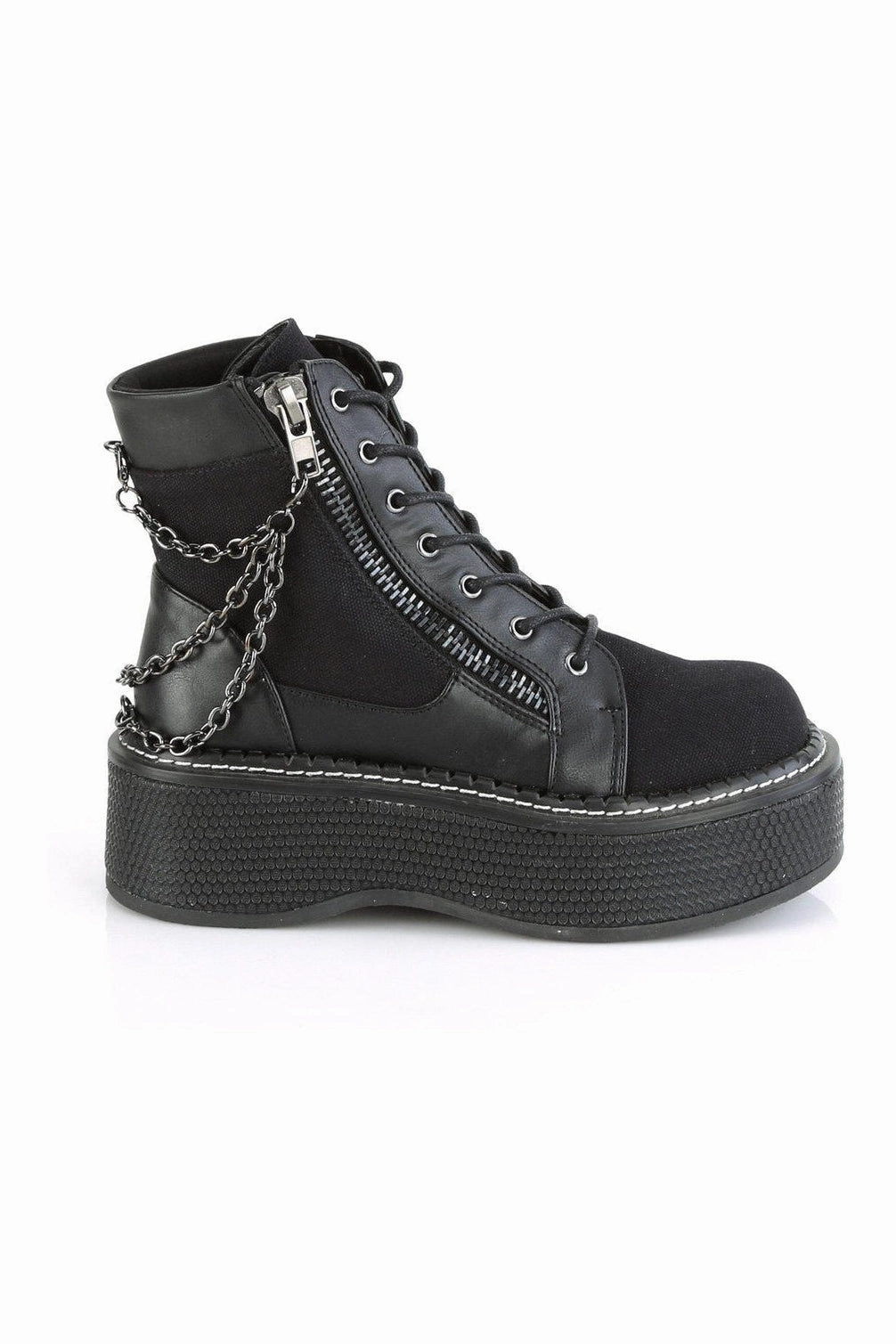 EMILY-114 Ankle Boot | Black Faux Leather