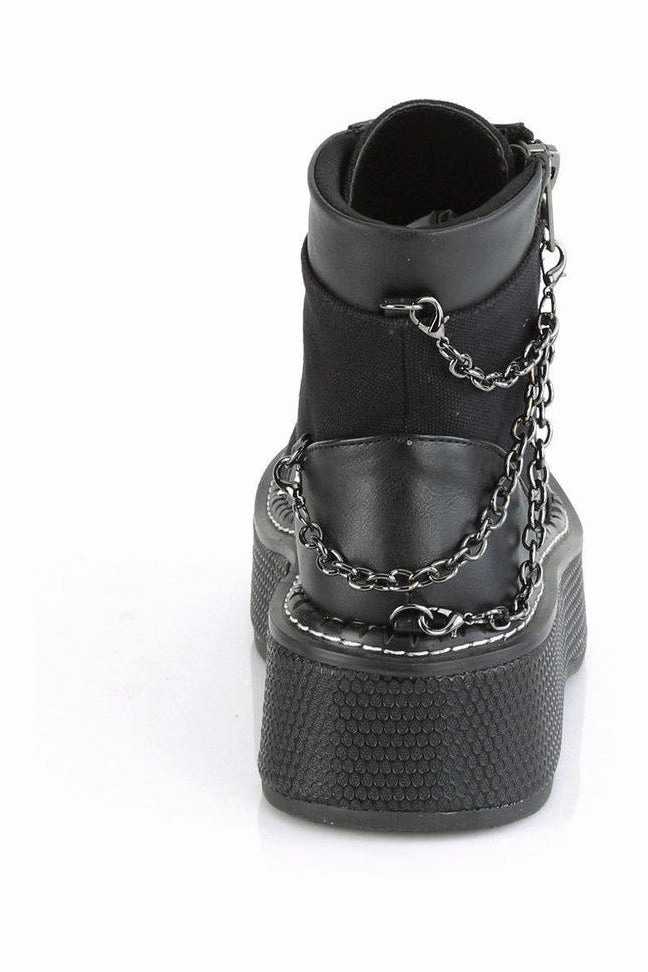 EMILY-114 Ankle Boot | Black Faux Leather