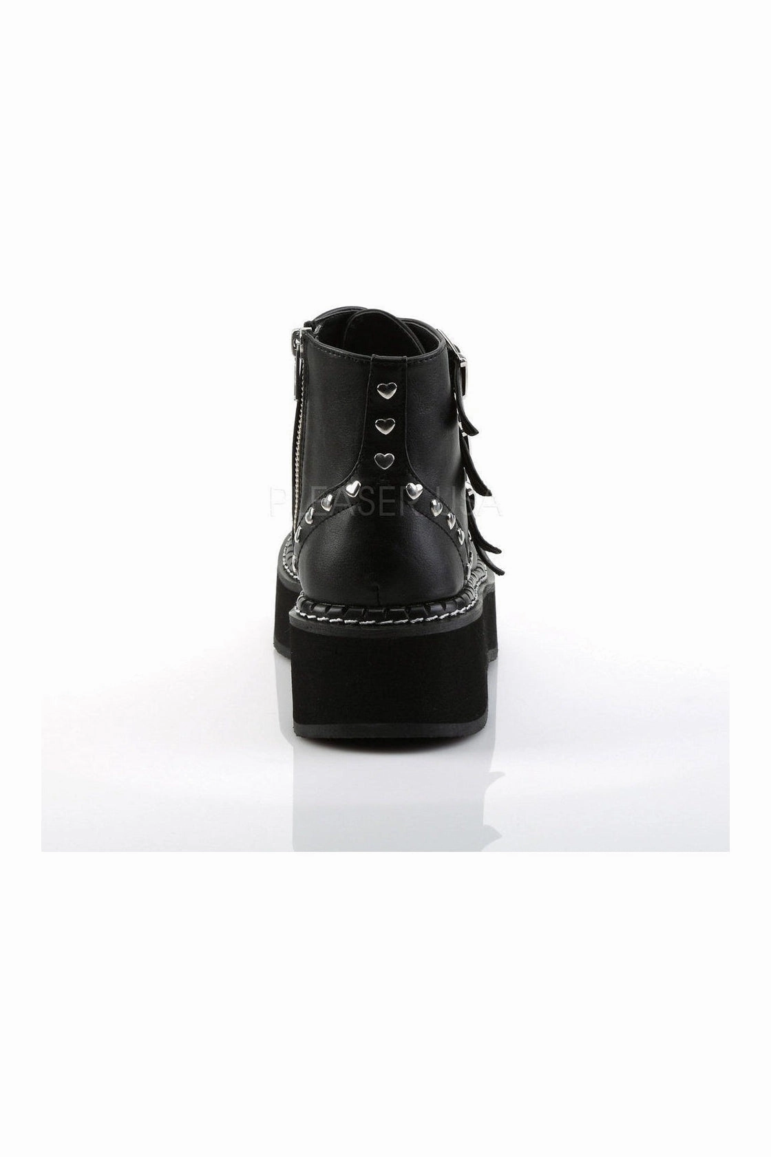 EMILY-315 Demonia Ankle Boot | Black Faux Leather
