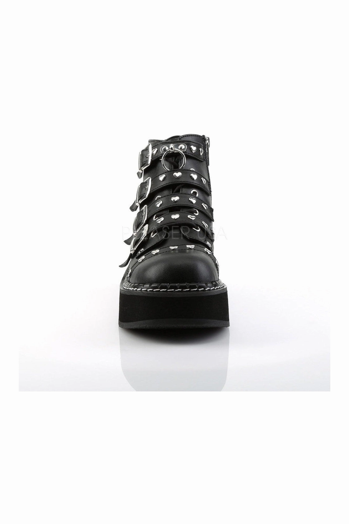 EMILY-315 Demonia Ankle Boot | Black Faux Leather