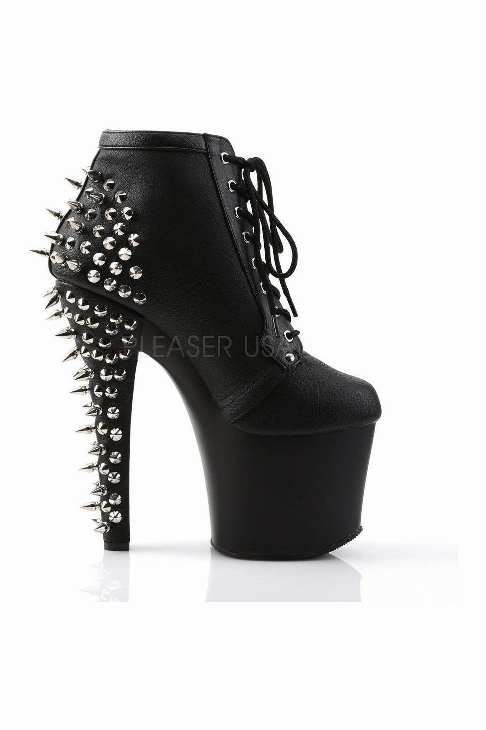 FEARLE700-28 Platform Boot  | Black Faux Leather