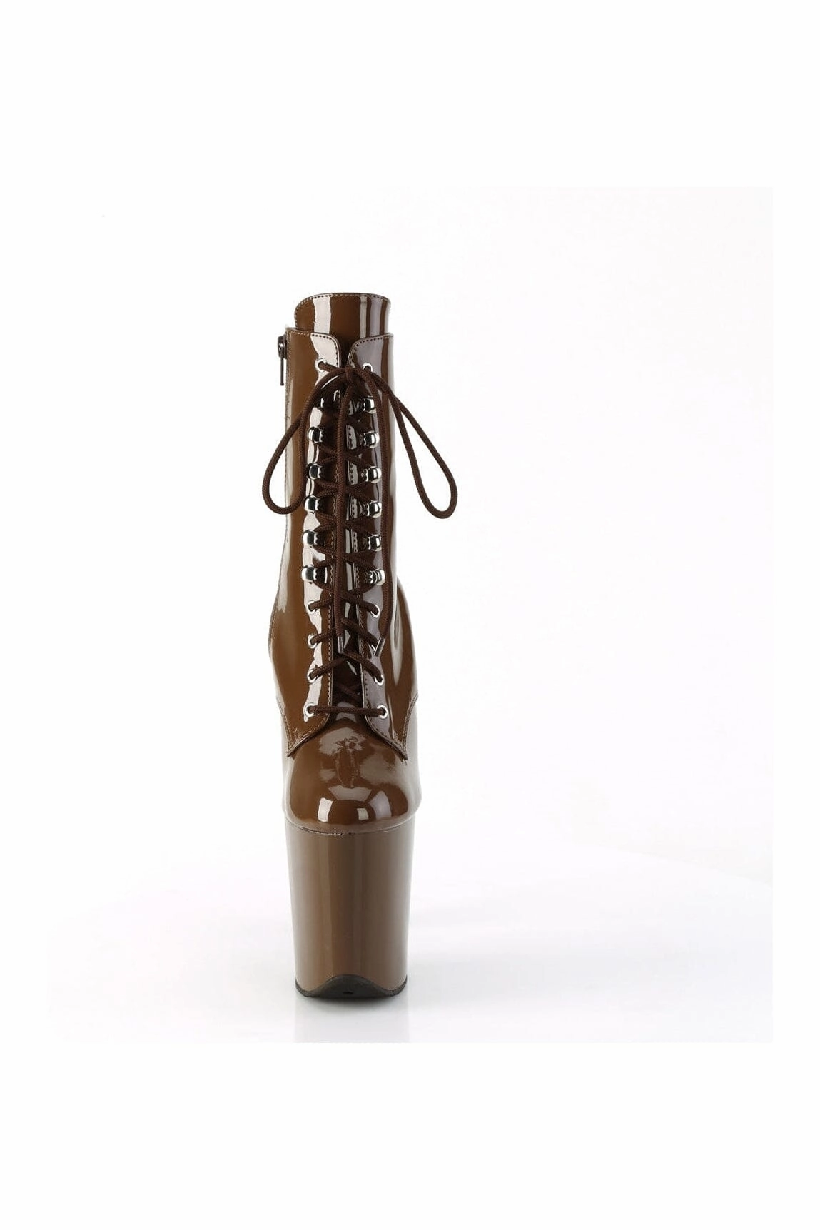FLAMINGO-1020 Brown Patent Ankle Boot